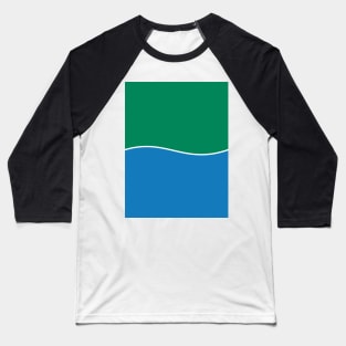 Green Bay City Flag, Green, White, Blue Baseball T-Shirt